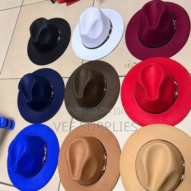 Unisex Wide Brim Fedora Hat - 1