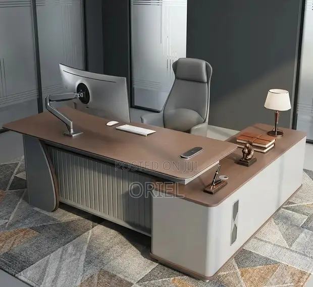Executive CEO Advanced Office Desk - Gray - 1