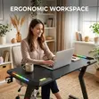 Black Imported Gamer Desk with LED - 5