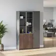 3-Door Brown Wooden Storage Cabinet - 1