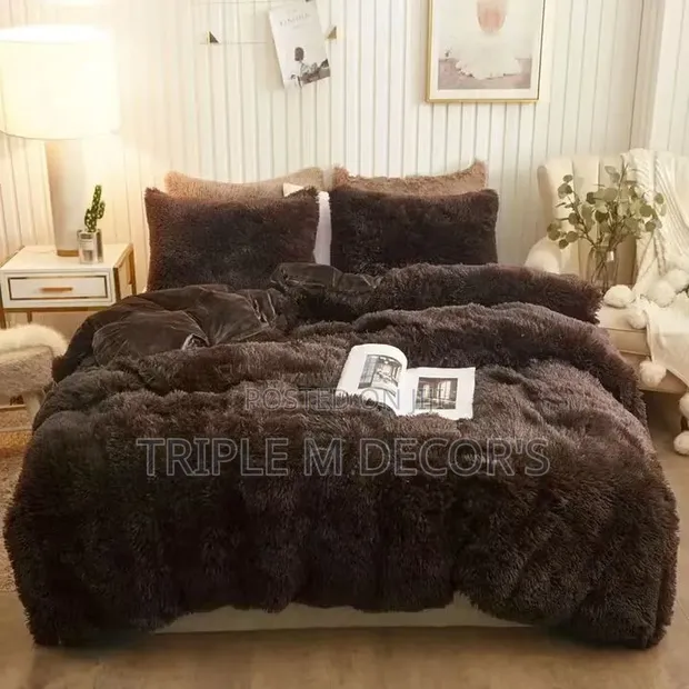 Brown Black Warm Soft Fluffy Duvet Set 6x7 - 1