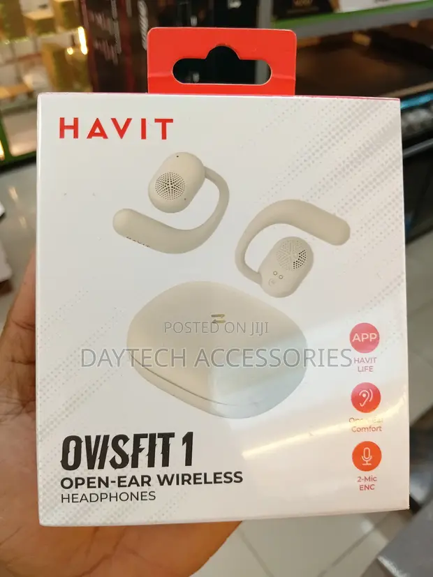 Havit OSW-914 Owsfit Open Ear Bluetooth Headphones - Nyeusi - 1