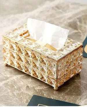 Sparkling Crystal Serviette Holder - Gold