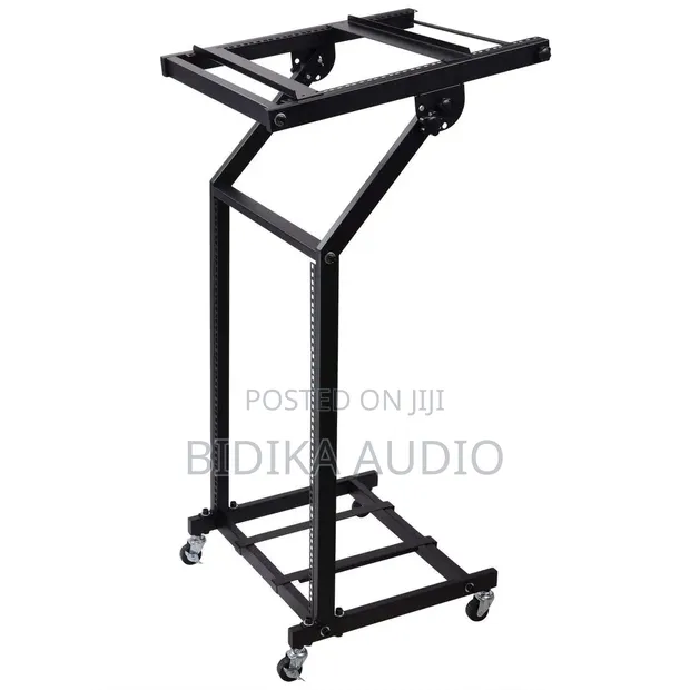 MOBI Skeleton Rack Mount Rolling Stand - Heavy-Duty Mobile Audio Rack - 1