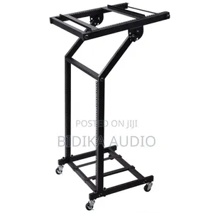 MOBI Skeleton Rack Mount Rolling Stand - Heavy-Duty Mobile Audio Rack