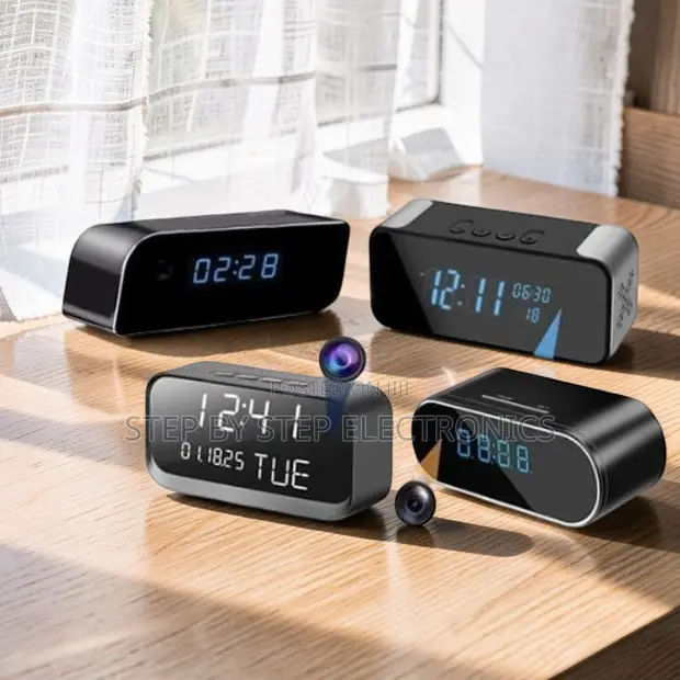 Full HD Motion Sensor WiFi Alarm Table Clock Hidden Spy Camera - 1