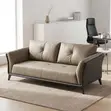 5-Seater Office Sofa - Gray Leather - 1