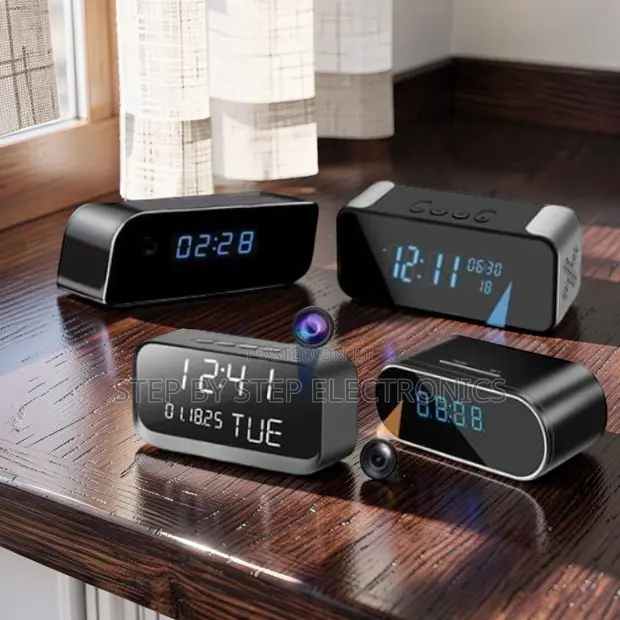 Wireless Motion Monitor WiFi Alarm Clock Hidden Spy Camera - 1