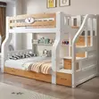 Space-Saving Wooden Bunk Bed with Shelves - 3