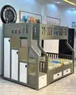 Space-Saving Wooden Bunk Bed with Shelves - 5