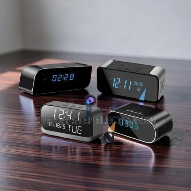 HD Bedroom Watcher WiFi Alarm Table Clock Hidden Spy Camera - 1