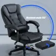 Executive Leather Office Chair with Footrest - Black - 2