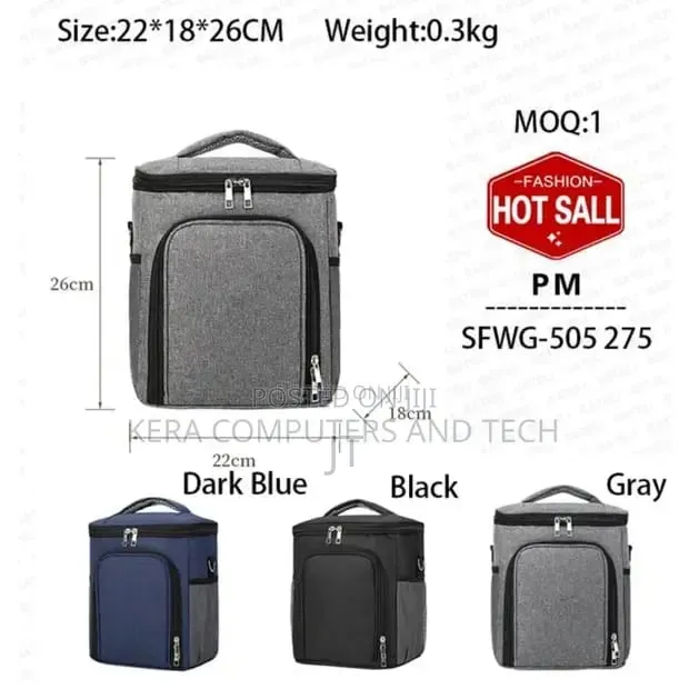 Insulated Food Bag with Side Pocket - 22x18x26cm - 1