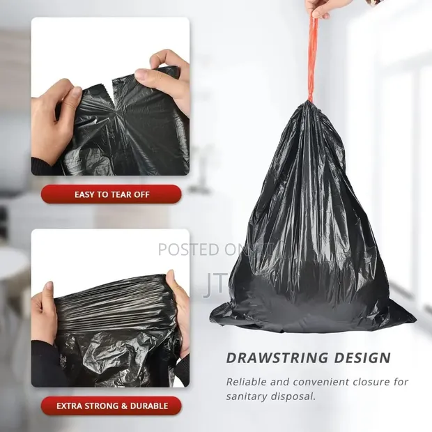 Extra Strong Drawstring Trash Bags (75pc) - 1