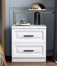 3 Drawer Modern Bedside Storage Cabinet (White) - 1