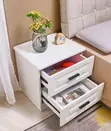 3 Drawer Modern Bedside Storage Cabinet (White) - 3
