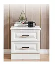 3 Drawer Modern Bedside Storage Cabinet (White) - 5