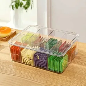 Acrylic Tea Bag Organizer with Cover & Divider