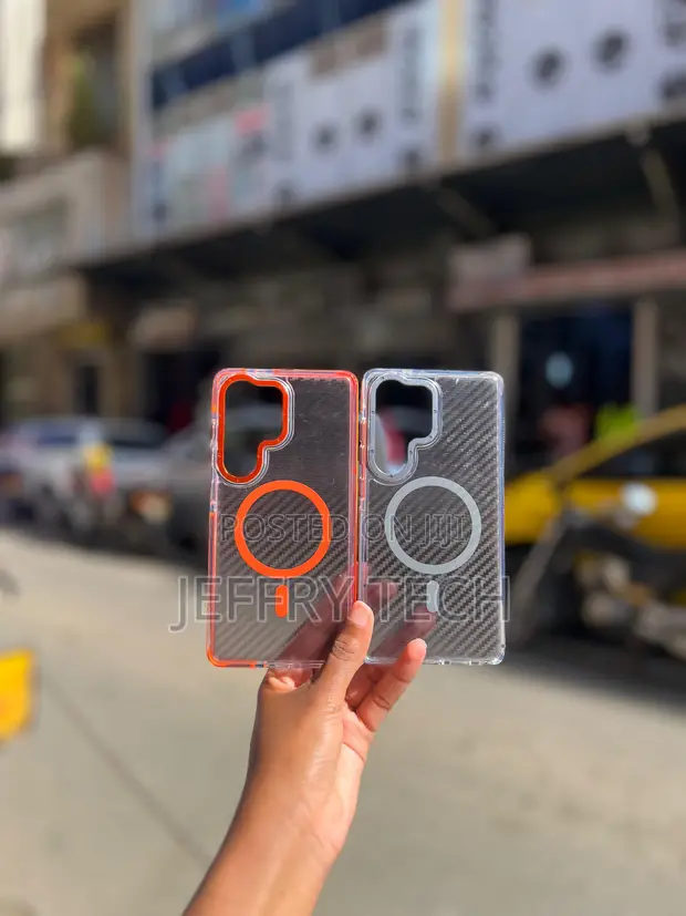 Dual-Tone Carbon Texture Magnetic Phone Cases for Samsung S Series - 1