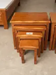 RoyalCraft 4-Piece Solid Mahogany Nesting Stools Set - 1