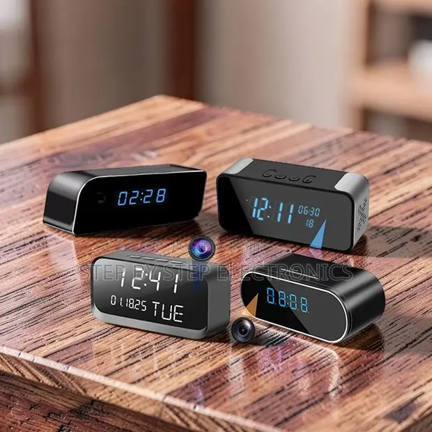 HD Remote Monitor WiFi Alarm Table Clock Hidden Spy Camera - 1