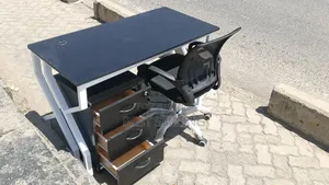 Black Office Combo Desk Chair and Movable Drawers