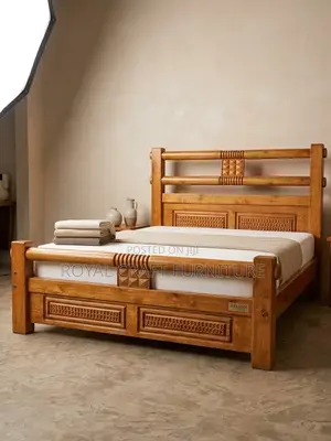 Solid Mahogany 6x6 King Bed Frame by RoyalCraft Furniture