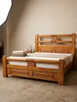 Solid Mahogany 6x6 King Bed Frame by RoyalCraft Furniture - 1