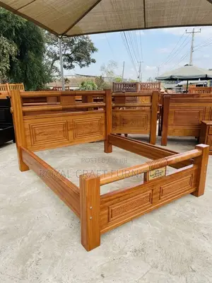 Solid Mahogany 5x6 Plain Wooden Bed Frame