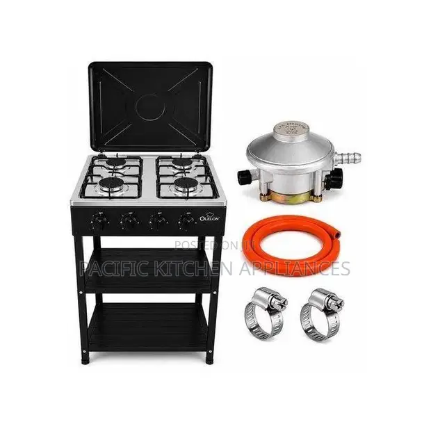 OLELON 4 Gas Burner Full Standing Cooker na Shelves - 1