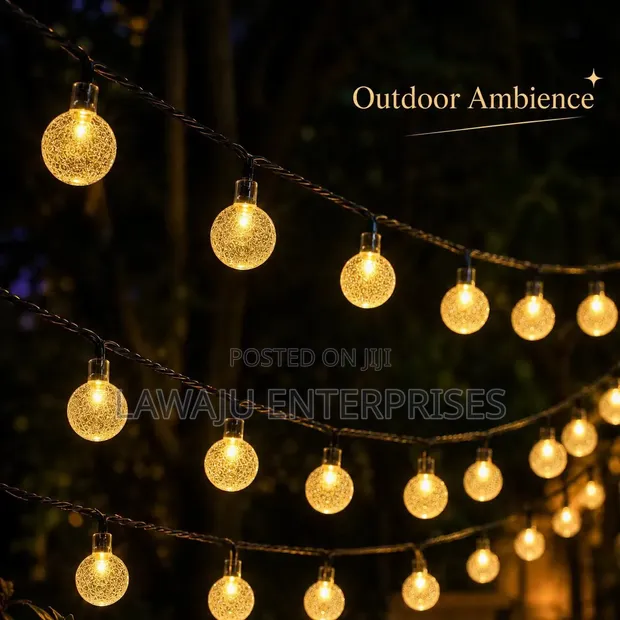 Solar Powered Christmas Ball String Lights - 12M, 100 LEDs - 1