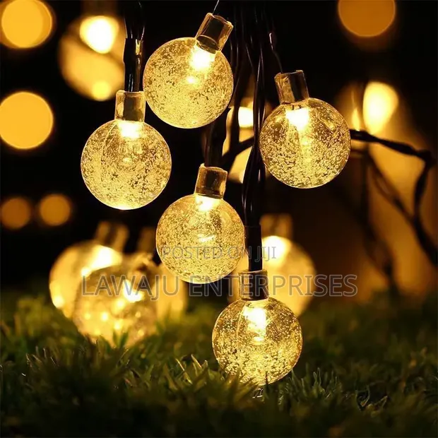Solar Powered Outdoor Ball String Lights - 12M, 100 Balls - 1