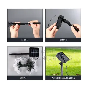 Solar Powered Outdoor Ball String Christmas Lights - 12M, 100 Balls