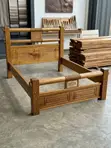 Solid Mvule 5x6 Queen Bed Frame by RoyalCraft - 1