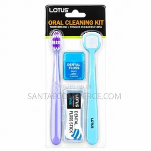 Lotus Oral Cleaning Kit - Toothbrush, Tongue Cleaner, Floss