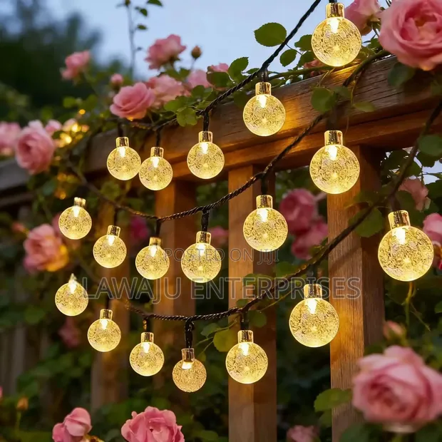 Solar Powered Outdoor Ball String Lights - 12M, 100 LEDs - 1