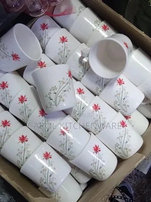 12 PC Melamine Cup Set - White Floral