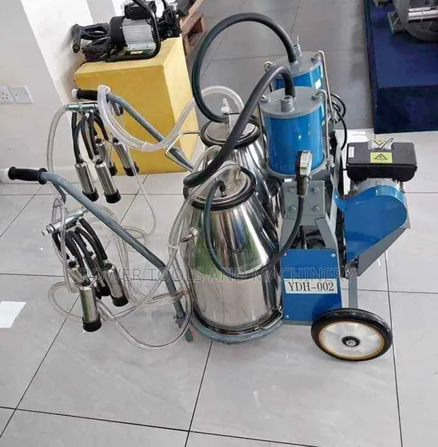 Double Electric Milking Machine - 50kg Stainless Steel Bucket - 1