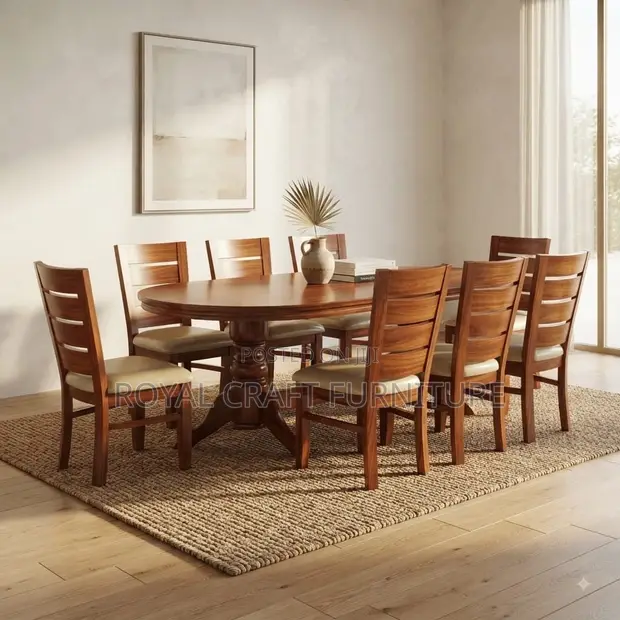 RoyalCraft Solid Mahogany 8-Chair Dining Set - 1