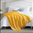 Diamond Knit Tassel Throw Blanket - Mustard Yellow - 1