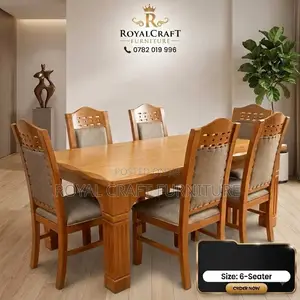 RoyalCraft Solid Mahogany 6-Seater Dining Set