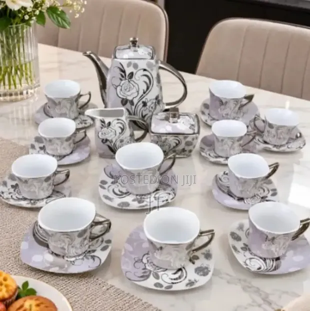 29-Piece Elegant Floral Print Tea Set - 1