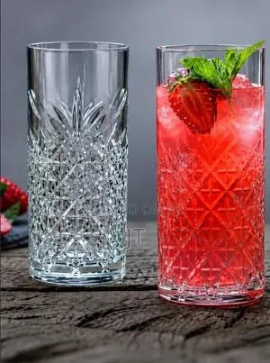 Diamond Cut Crystal Highball Glass