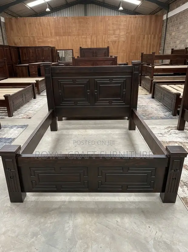 Royal Comfort Sudan Teak King Bed Frame - Dark Walnut - 1