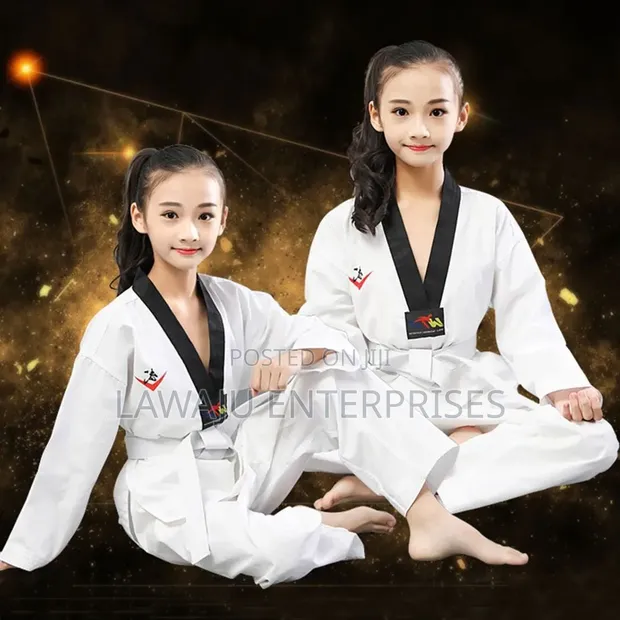 Kids Taekwondo Uniform with Red Stripe - 1