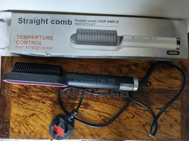 2-in-1 Electric Splint Hair Straightener & Hot Comb Brush - 1