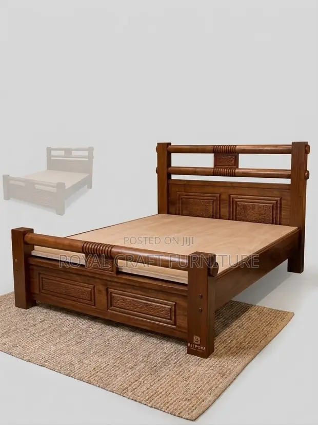 RoyalCraft 5x6 Mahogany Bed Frame - Executive Suite - 1