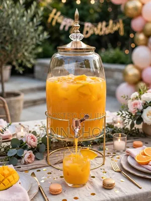 Luxury Crown Glass Juice Dispenser - 6L