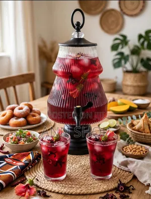 Luxury Glass Juice Dispenser Set - 3.5L with 6 Glasses