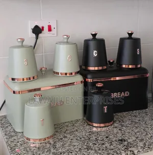 Elegant 4-Piece Bread Box & Canister Set